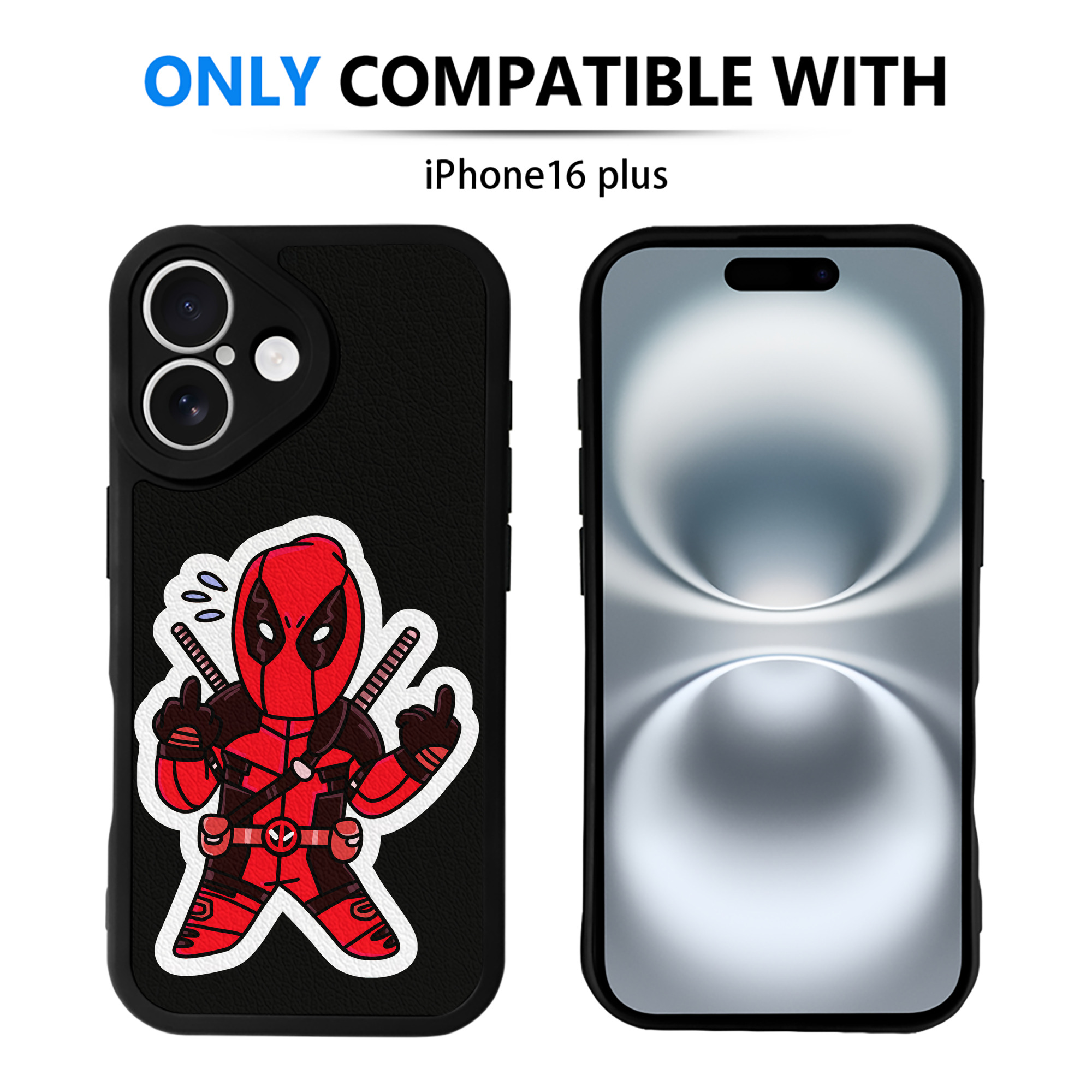 （画像用） Deadpool デッドプール 【iPhone 16シリーズ対応】シリコンスマホケース（レザー調） 材質：シリコン